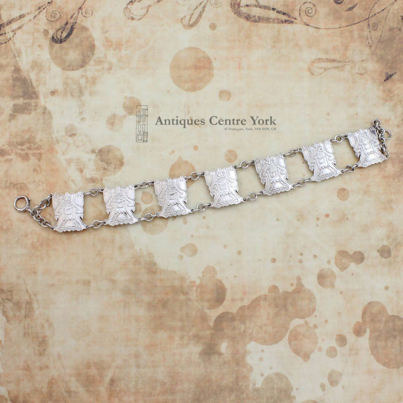 Silver Aztec Design Bracelet