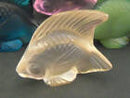New Lalique: Gold lustre "Fish" seal/sculpture