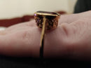 Rare Find: New 9K Yellow Gold Extremely Rare Size Rhodolite Garnet Solitaire Ring - Size Q