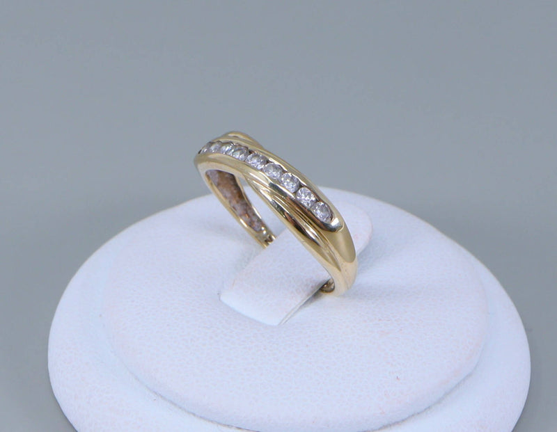 9ct Gold & CZ half Eternity Ring