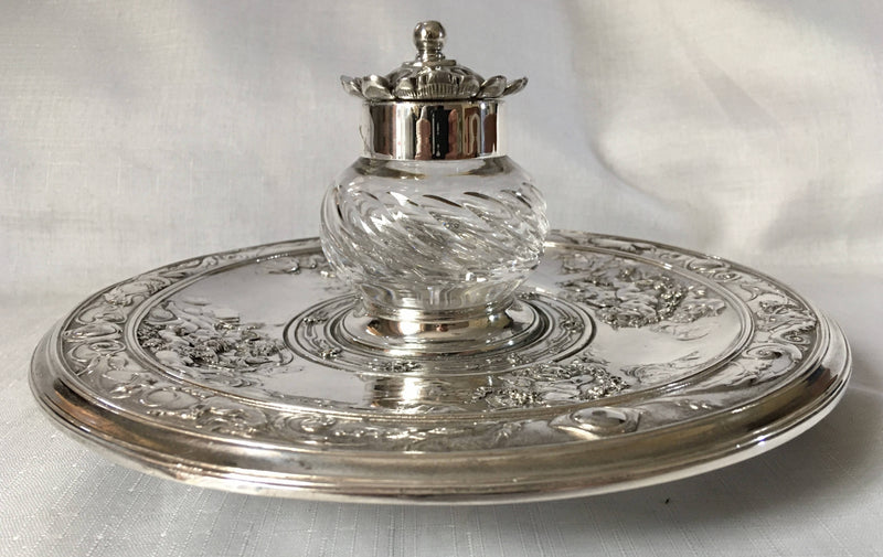 Victorian Neoclassical Silver Plated Inkstand. Elkington, 1876.
