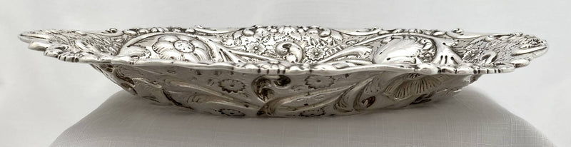 Victorian Foliate Repousse Silver Dish. London 1889, Sibray, Hall & Co 243 grams.