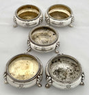 Late Victorian Set of Five Silver Plated Salts with Monogram of Alfred de Rothschild.