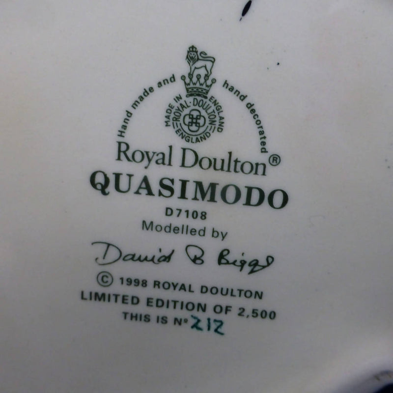 Royal Doulton Limited Edition Large Character Jug Quasimodo D7108