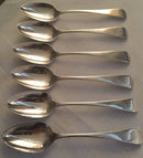 Georgian, George III, set of six silver teaspoons. London 1810, George Wintle. 2.5 troy ounces.