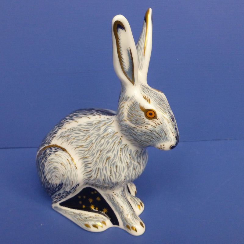 Royal Crown Derby Paperweight - Starlight Hare with gold stopper