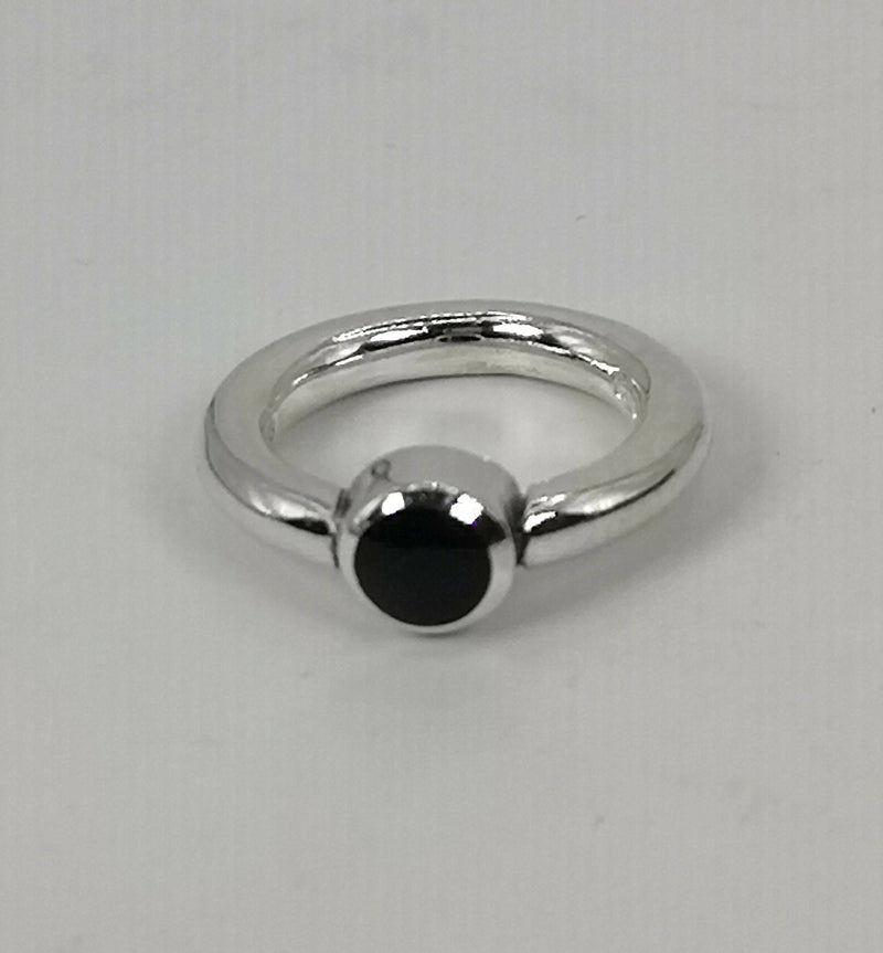 Silver & Onyx Solitaire Ring