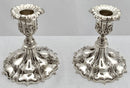 Victorian pair of Elkington silver plated candlesticks with leaf decoration. Elkington & Co 1897.