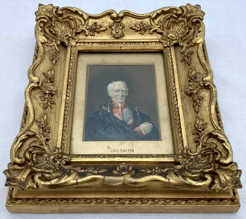 19th Century Gilt Framed George Baxter Print of The Duke of Wellington.
