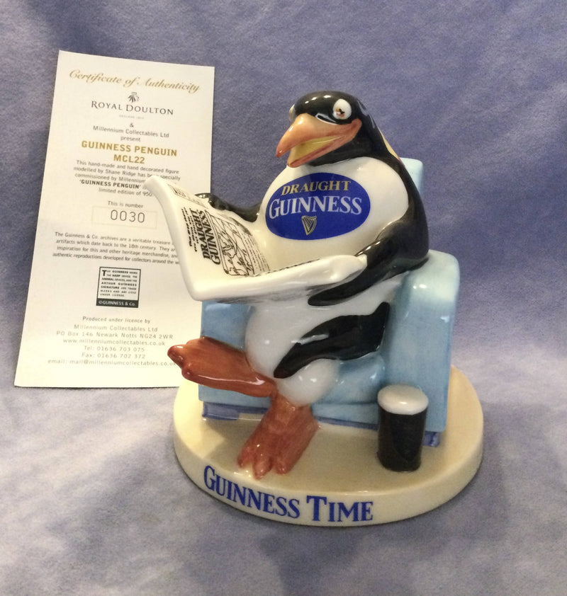 Royal Doulton Guinness Penguin Millennium Collectables figure figurine MCL 22 Limited Edition with Certificate Rare