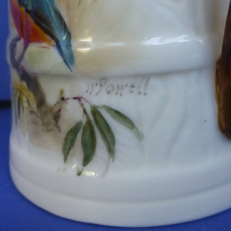 Royal Worcester Barrel Jug Kingfisher Signed By William Powell C1926