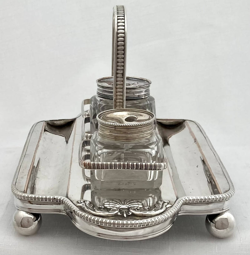 Silver Plate on Copper Inkstand.
