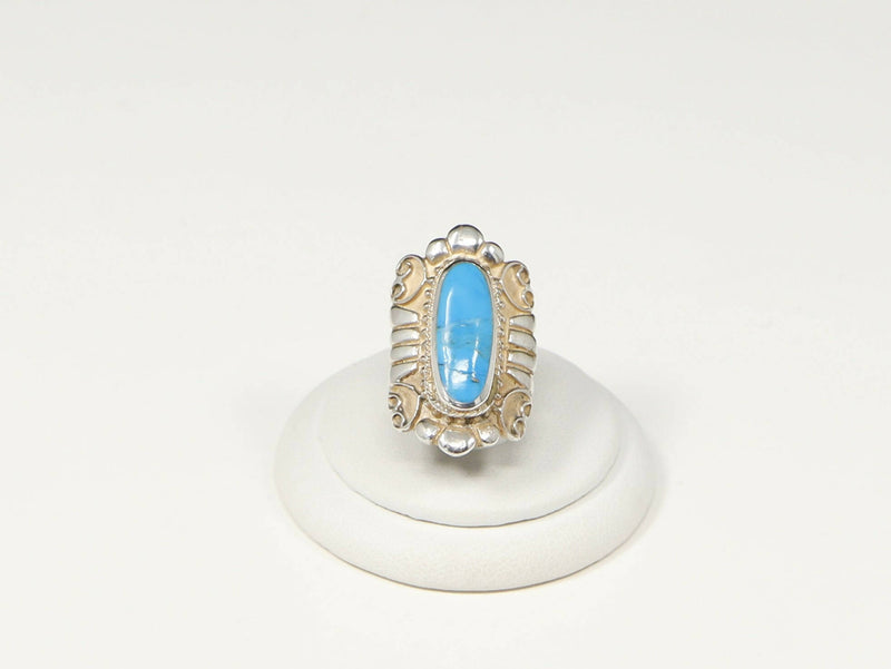 Vintage Silver & Turquoise Statement Ring