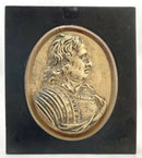 Lord Protector of The Commonwealth, a 19th Century Bronze Relief Portrait Plaque of Oliver Cromwell.