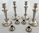 Late Georgian Set of Four Old Sheffield Plate Candlesticks. Blagden, Hodgson & Co. Sheffield, circa 1830 - 1835.