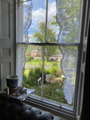 Gustavian -Vintage 1920's Style Pair of cream Cotton Lace Swag Curtain Panels - 15”/45”inches