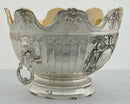 Silver Plated & Fluted Monteith Bowl with Lion Mask Handles.