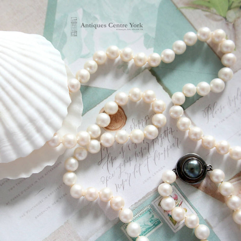 34" Long Freshwater Pearl on Silver Clasp