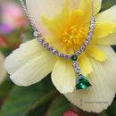 Handmade 18ct White Gold Fine Tsavorite & Diamond Necklace
