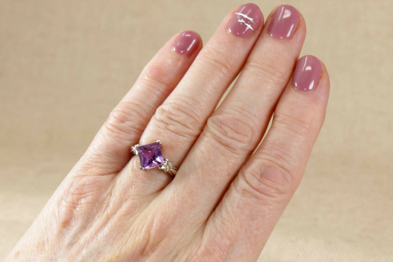 Sterling Silver Colour changing Crystal Ring