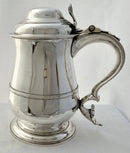 Georgian, George III, Silver Lidded Quart Tankard. London 1770 John Delmester. 30 troy ounces.