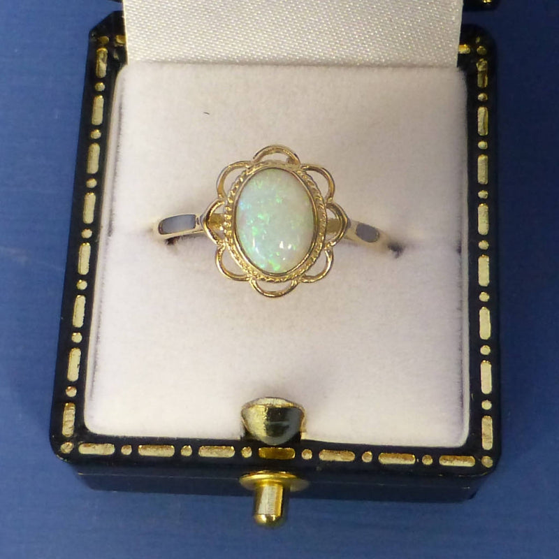 9ct Gold Opalite Ring Size O