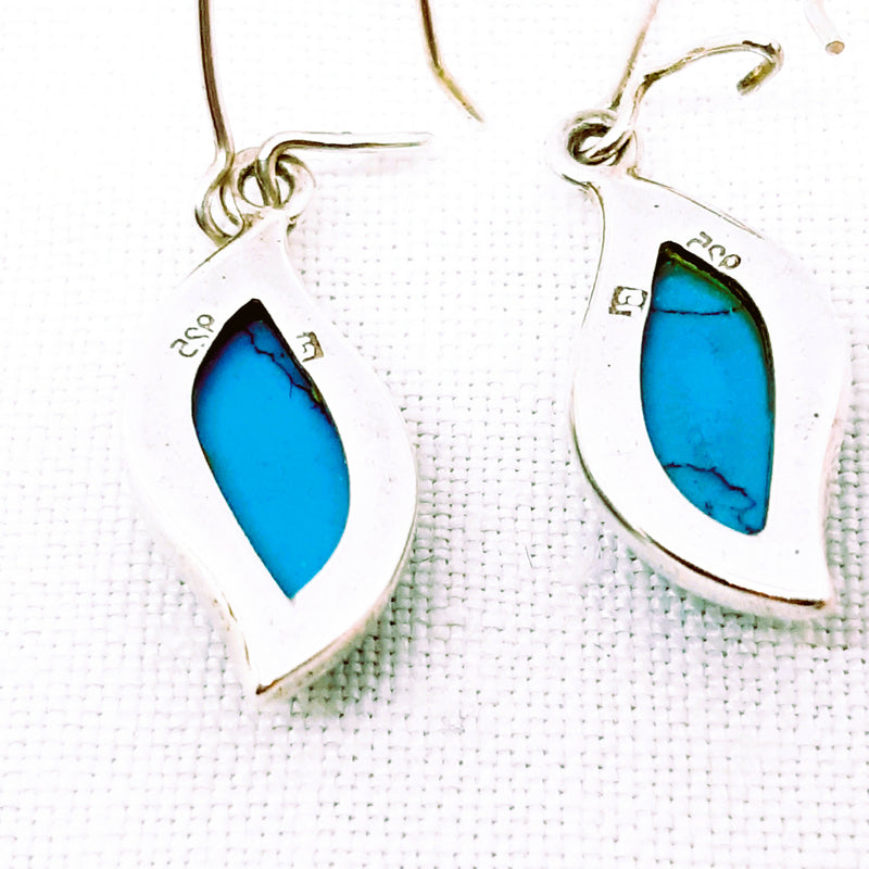 Elegant Turquoise Effect Silver Earrings