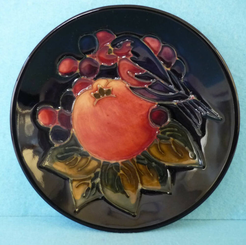 Moorcroft Pin Dish in the Finches Design by Sally Tuffin