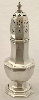 George V Octagonal Silver Caster. Birmingham 1924 Asprey & Co. Ltd. 6 troy ounces.