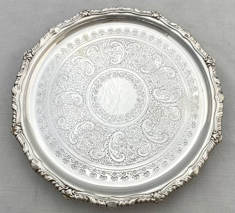 Early 20th Century Silver Plated Salver. Manoah Rhodes & Sons Ltd, Bradford.