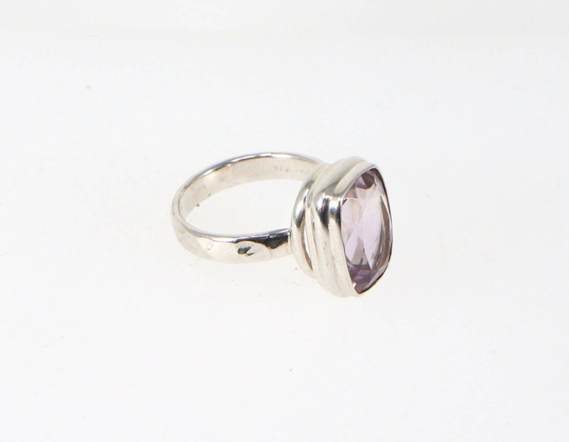 Silver & Rose De France Amethyst Ring
