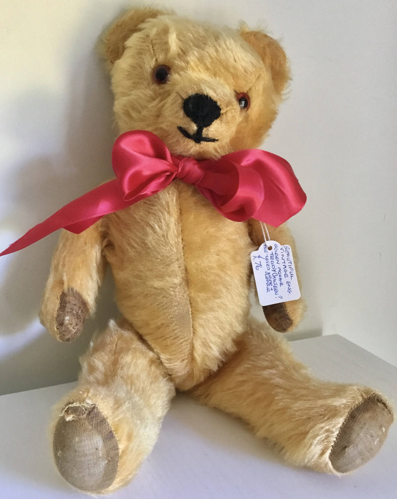 Vintage English Teddy Bear. Possibly Chiltern. 15”