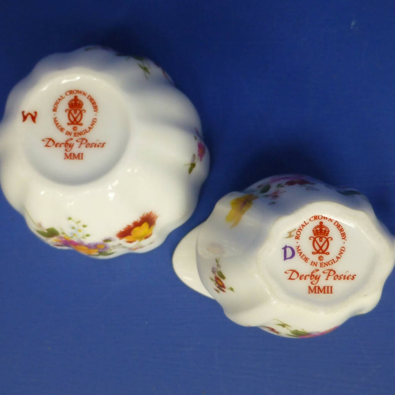 Royal Crown Derby Miniature Posies Sugar Bowl and Cream Jug