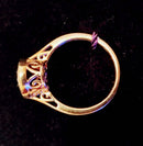 Rare Find: New 9K Yellow Gold Extremely Rare Size Rhodolite Garnet Solitaire Ring - Size Q