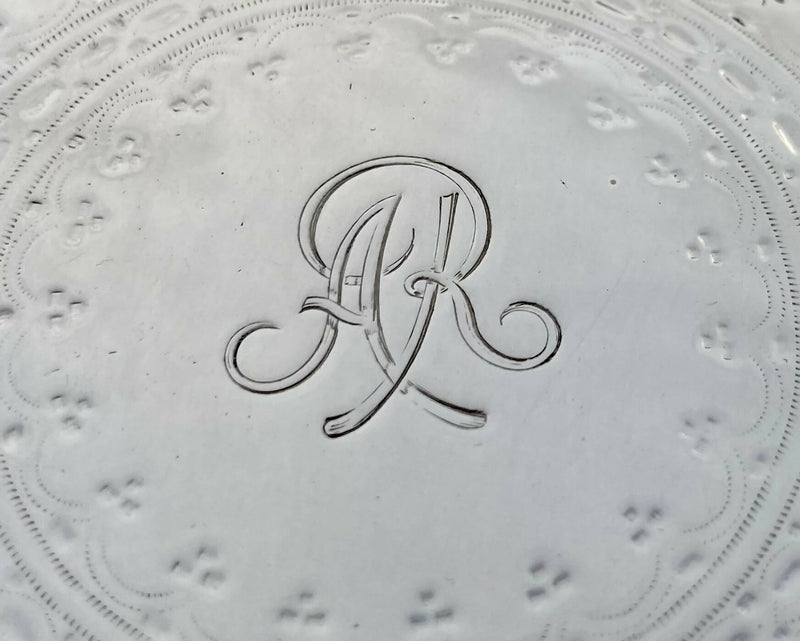 Graduated Pair of Silver Plated Salvers with Monogram for Alfred de Rothschild.