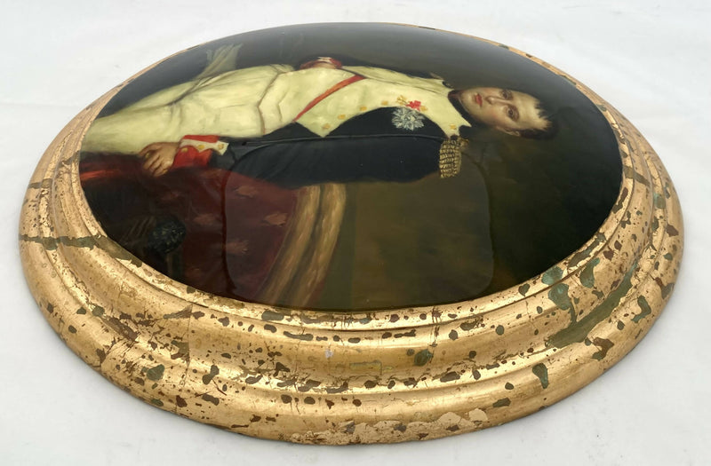 A Pair of Large Oval Portrait Plaques of Napoleon Bonaparte in Military Uniform.