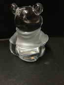 LENOX (Germany) Lead Crystal DISNEY 'Winnie The Pooh' with 22 Carat Gold Butterfly Clear and Frosted Glass Figurine Paperweight