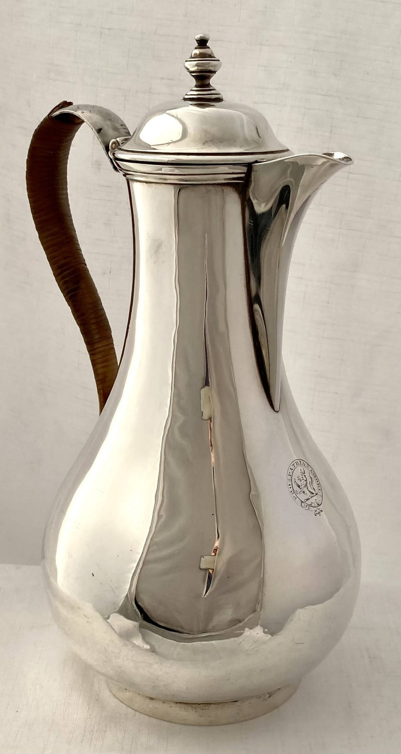 Georgian, George III, Silver Hot Water Jug. London 1798 John Wakelin & Robert Garrard. 17.7 troy ounces.