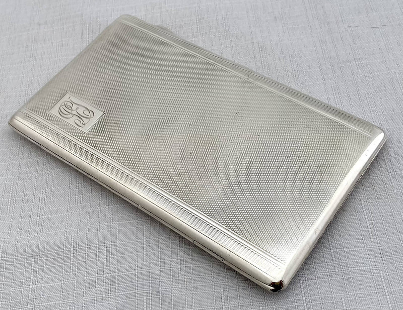 George VI Silver Cigarette Case. Birmingham 1944 Joseph Gloster Ltd. 6.2 troy ounces.