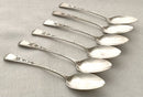 Georgian, George IV, Set of Six Provincial Silver Teaspoons. Exeter 1822, William Woodman of Bristol.