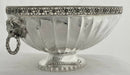 Victorian Silver Plated Oval Fluted Bowl with Lion Mask Handles. John Round & Sons.