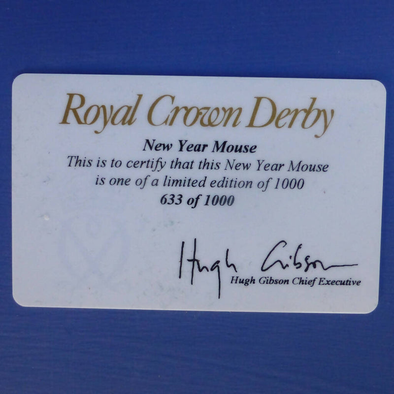 Royal Crown Derby Limited Edition Paperweight - New Year Mouse