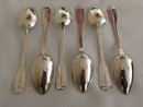 Georgian, George III, set of six silver tablespoons. London 1820 Solomon Royes. 15.4 troy ounces.