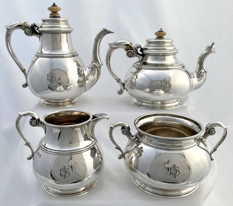 Britannia Silver Tea & Coffee Service. London 1920 Goldsmiths & Silversmiths Company. 92.5 troy ounces.