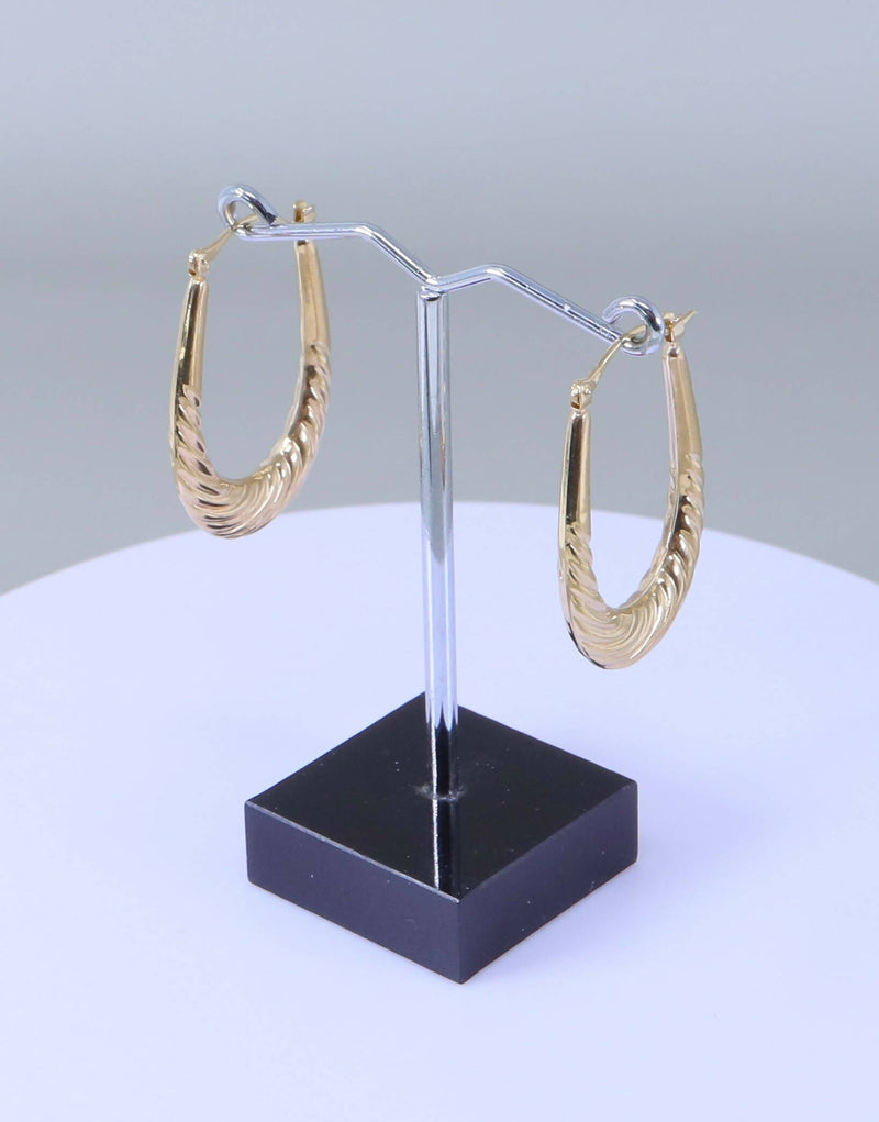 9ct Gold Large Half Hoop Earrings