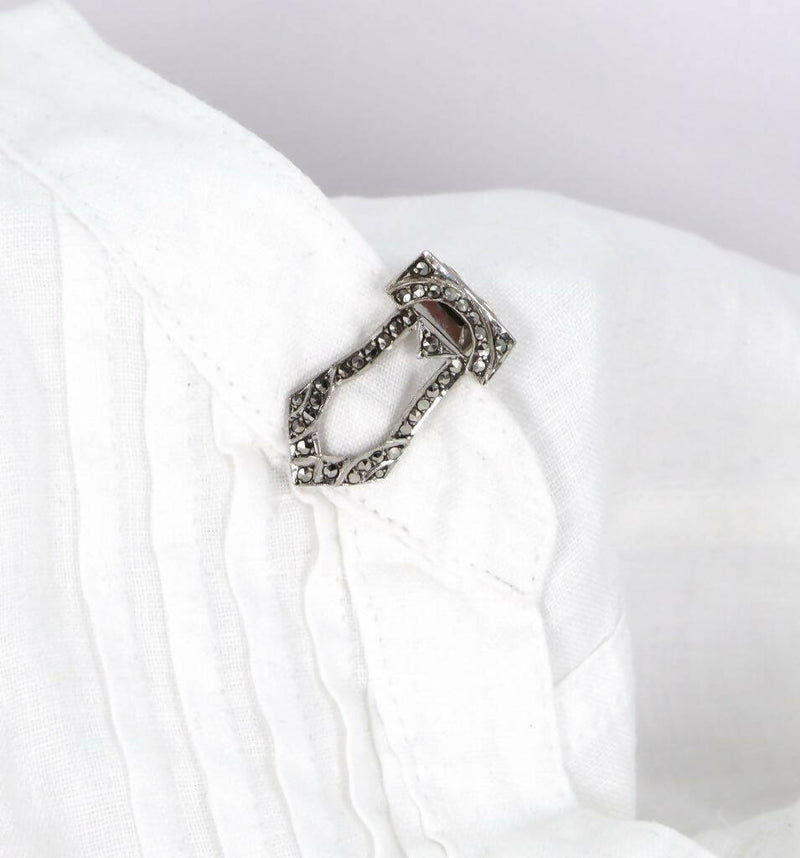 Art Deco Silver & Marcasite Dress Clip