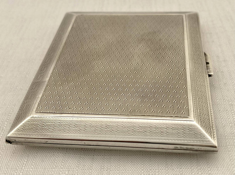 George V, Silver Cigarette Case. Chester 1929 Asprey & Co Ltd. 3.1 troy ounces.