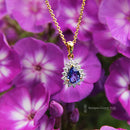 18ct Tanzanite & Diamond Cluster Pendant