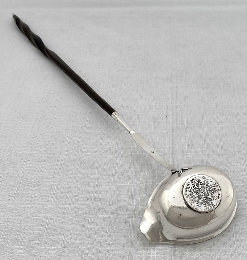 Georgian, George III, Silver Toddy Ladle. 1787 Shilling Inset.