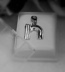 Diamond Initial silver charm pendant